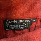 Vtg Carole Little For Saint Tropez West Gaucho Women s 6 100  Silk 70s Yoke Rust