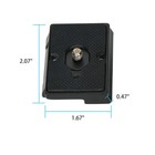 2x Quick Release Qr Plate For Manfrotto Compatible 200pl-14 Camera Tripod Black