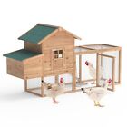 Wooden Chicken Coop W  Run Poultry Cage Outdoor Pet House  W  Nest Box 80 