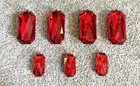 7 Red Acrylic Plastic Jewel Ornaments For Party Decorations Or Christmas Trees