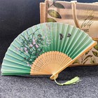 Traditional Bamboo Folding Hand Fan Chinese Japanese Style Wedding Dance Decor