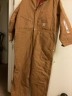  Carhartt Brown Quilted Lined  Coverall Duck 52 Regular New With Tag Long Sleeve