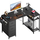 Computer Desk With Drawers  L Shaped Desk With Storage Shelves  Corner Desk