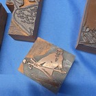 Lot Of 10 Vintage Wood Mounted Metal Printing Blocks Engraved Designs People
