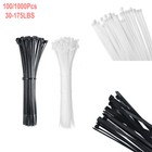 Zip Cable Ties Assorted Sizes 4  6  8  12   Heavy Duty Nylon Black Uv Resistant