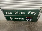 San Diego Fwy 405 South Button Copy Reflectors Sign Rare  Collectible 1972 