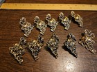 Lot Of 10 Fancy Lady Post Earrings France Vintage 60s Brass Stampings Jewelry 