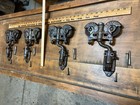 4 Antique Myers Adjustable Cast Iron Barn Door Rollers Architectural Salvage Vgc