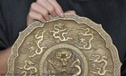 9 8  Collect Chinese Ancient Dynasty Bronze Feng Shui Wealth Animal Dragon Plate