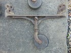 4 X Antique French Reclaimed Industrial Metal Trolley Mount Brackets On Castors