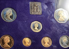 1982 Great Britain 7 Coin Proof Orginal Government Set  Most W blue Halo Toning 
