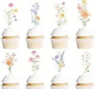 Baby Bloom Cupcake Toppers 20 Wildflower Picks Rustic Garden Shower Handcrafted