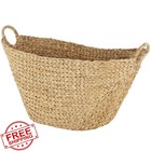 Deco 79 31  Brown Seagrass Handmade Woven Storage Basket Ring