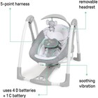 Ingenuity Convertme 2-in-1 Portable Electric Baby Swing For Infant   5 Swing    