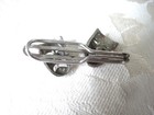 Vintage Sterling Silver Theatrical Mask Tie Bar Clasp Comedy Tragedy Kj