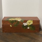 Wood Double Row Recipe Box 200  Handwritten Painted Newspaper Tabs Vtg