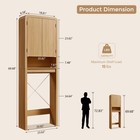 Over Toilet Storage Cabinet 69  Curved Bathroom Organizer W  Doors Shelves