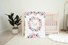 Floral Personalized Baby Girl Blanket  Roses Name Blanket  Minky Newborn Blanket