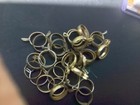 Vintage Brass Finish 1  Clip-on Cafe Curtain Drapery Rings Lot Of 32