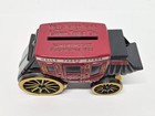 Wells Fargo Stage Coach Wagon Die Cast Metal Piggy Coin Bank With Key