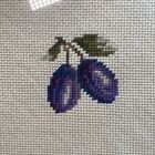Grapes Picture Framed Vintage Needlepoint Embroidery Wood Boroco Store 12  