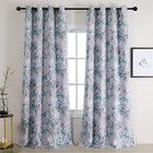 Mysky Home Floral Curtains 84 Inches Long 2 Panels Pink And Blue Curtain Ink