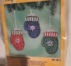 Sunrise Warm Winter Mittens Sequin Ornament Kit Makes 3