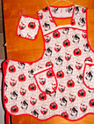 Handmade Bib Apron- Plus Sz - Roosters -country Gentleman-farm - Vintage- Retro