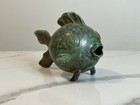 Ceramic Pottery Fish Abstract Green Marked 717 Mid Century