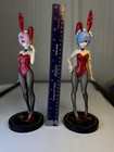 Furyu Re zero Bicute Bunnies Rem   Ram 1 4 Figure Set Fishnet Used No Box