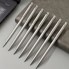 5 Pack Silver Stainless Steel Ballpoint Pen 1mm Medium Point Smooth Twist Ink