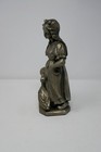 Ruf Design Vintage Zinnauflage Pewter Girl With Geese Figurine German Handarbeit