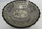 Vintage Mexican Folk Art Footed Handmade Bowl  bullfighting  Signed 8 diameter