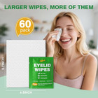 60pcs Tea Tree Oil Eyelid Wipes     Individually Wrapped Eye Lid Cleaning Wipes