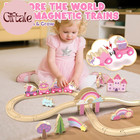 Wooden Train Set  Train Set For Toddlers 2-4  Wooden Train Track For Girls  Unic