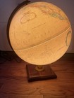 Vintage Replogle 12    Illuminated World Globe Made In Usa Hardwood Base
