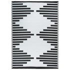 Rugshop Outdoor Rug Bohemian Stripe Diamond Reversible Plastic Rugs Black Rugs