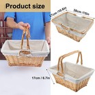 15 Inch Rectangular Willow Basket Wicker Picnic Basket With Double Handle Large