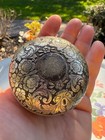 Silver Plated Repousse Floral Round Trinket Powder Box