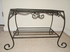 Vintage 1999 Longaberger Generosity Basket Table Wrought Iron Stand Set Liner