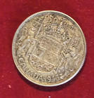 Canada 1945 - 50 Cent Half Dollar Canadian Coin - 80  Silver George Vi