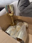 Set Of 6 Chandon Moet Gold Champagne Glasses Goblets Nib Brand New