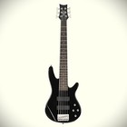 Black 6-string Electric Bass Guitar  H-h Passive Pickups  Maple Neck  Full-size