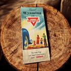 Vintage 1957 Conoco Road Map Of Wyoming Touring Guide Gas Oil Promo Service 