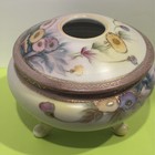 Vintage Imperial Nippon Hand Painted Porcelain Hair Receiver Flowers Footed   a 