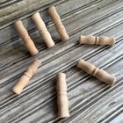 Lot Of 7 Antique Wooden Pail Handles 60  Yr Metal Can Stored Wire Bail Grips Nos