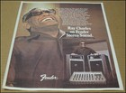1978 Ray Charles Fender Stereo Print Ad Advertisement Vintage 9 75  X 12 5 