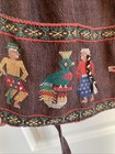Vintage Handmade Brown Half Apron Embroidered Pockets   Tie Made In Poland Gvc