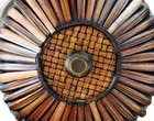 Vintage Primitive Rustic Large Japanese Ikebana Bamboo Rattan Basket Lidded 