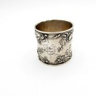 Antique Gorham Sterling Floral Napkin Ring  Solid Wall